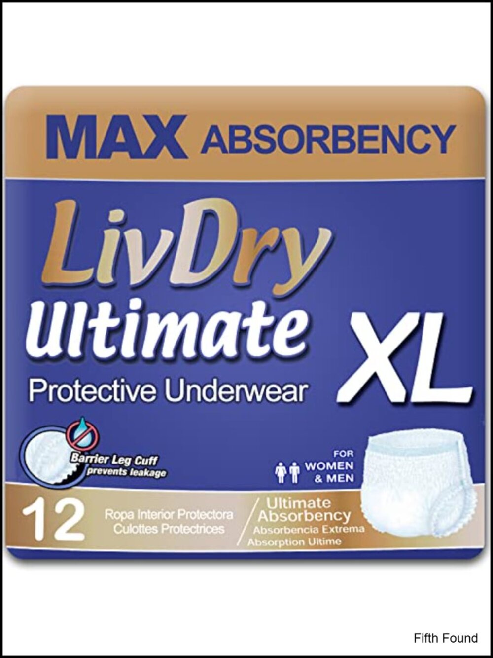 LivDry XL Adult Incontinence Underwear Max Absorbency Leak Protection Pull-Up